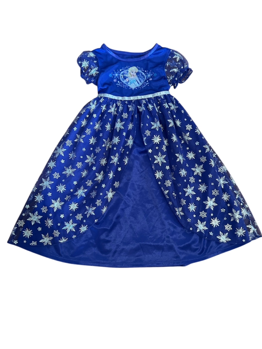Disney Girls 3T Sparkling Blue Snowflake Princess Nightgown | EUC | Sleepwear